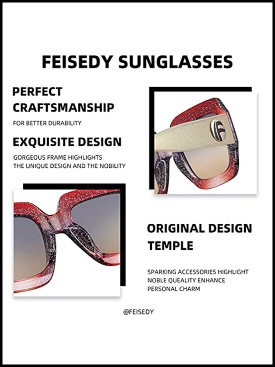 Retro Square Sunglasses for Women Oversized UV Protection Vintage Shades main image 4